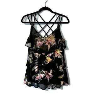 WHBM Tiered Ruffle Spaghetti Strap Tank Top, Small